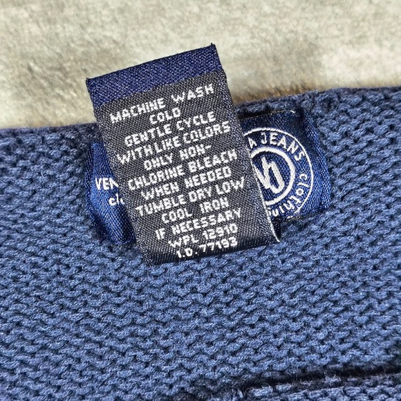 Vintage Venezia Jeans Sweater Women 22 24 Blue Paint Splatter Knit 90s Oversized - Picture 5 of 8